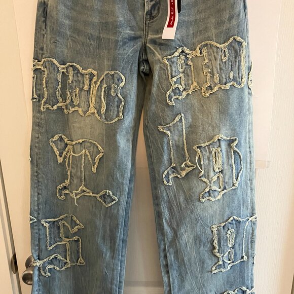 Smoke Rise Red Jeans Size 5/26 Denim Acid Wash Mid Rise Flare Curvy Fit Wide Leg - Picture 3 of 12